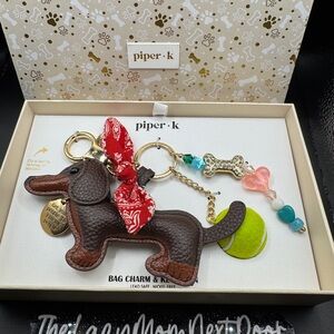 Piper K Brown Dog Key & Card Holder